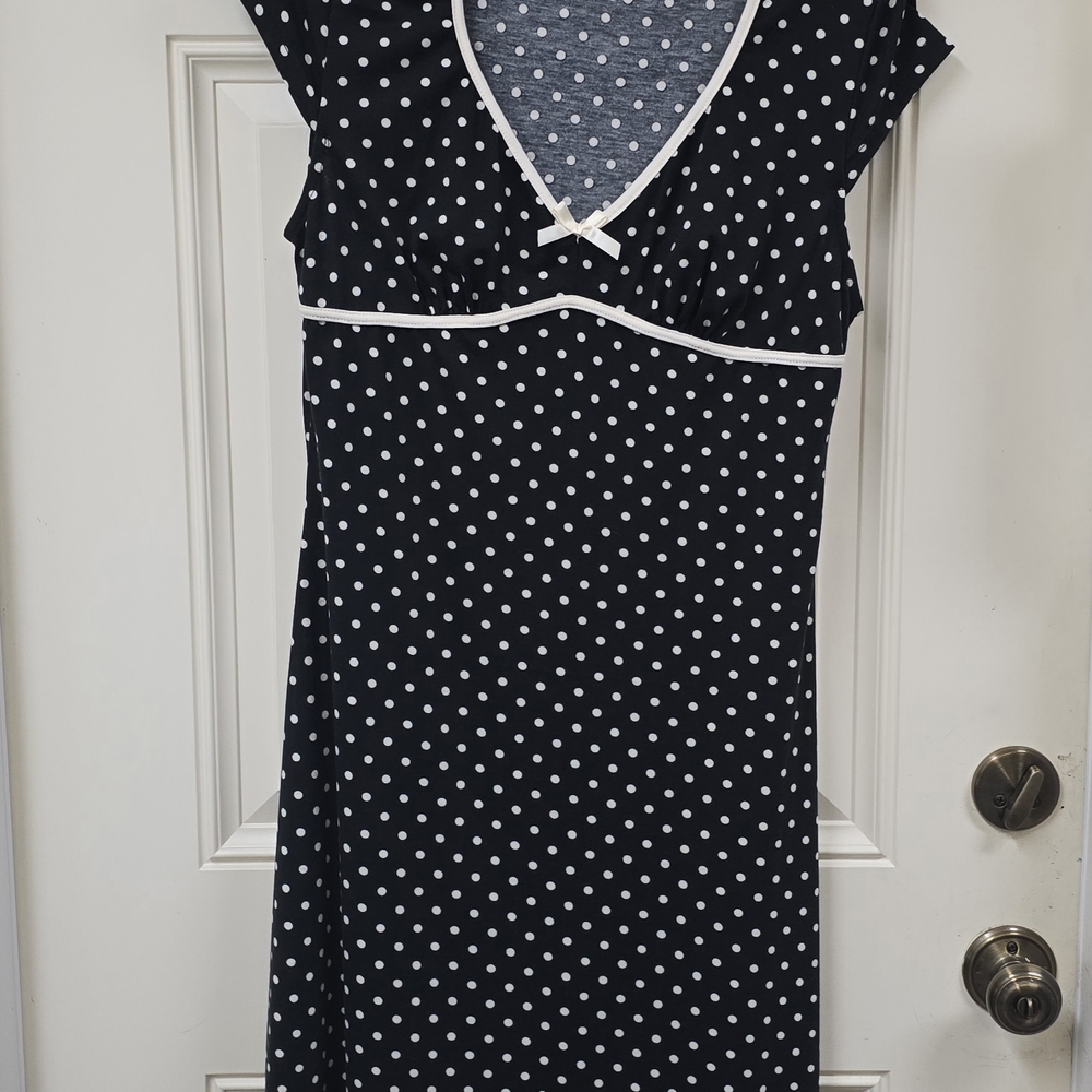 Cider Black and White Polka Dot Midi Dress